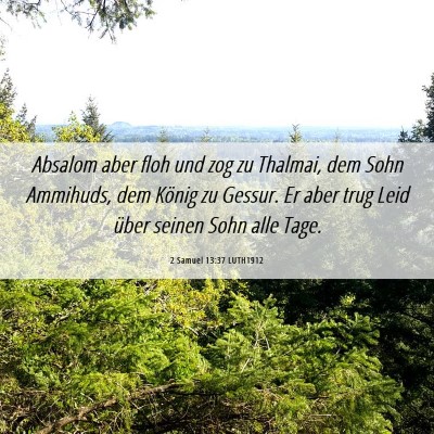 Picture 06 - 2 Samuel 13:37 LUTH1912 - Absalom aber floh und zog zu Thalmai, dem Sohn - Bible Verse Picture