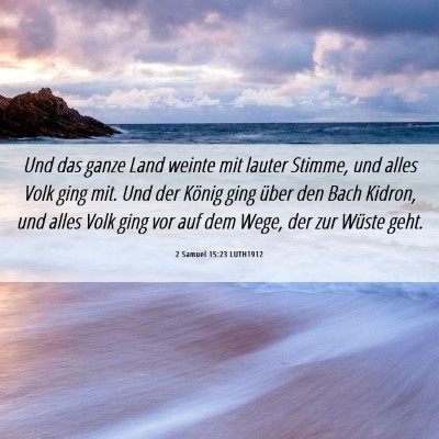 Picture 06 - 2 Samuel 15:23 LUTH1912 - Und das ganze Land weinte mit lauter Stimme, und - Bible Verse Picture
