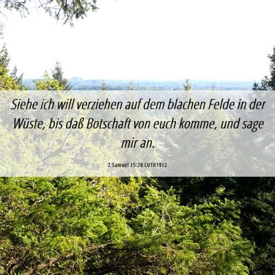 Picture 06 - 2 Samuel 15:28 LUTH1912 - Siehe ich will verziehen auf dem blachen Felde in - Bible Verse Picture