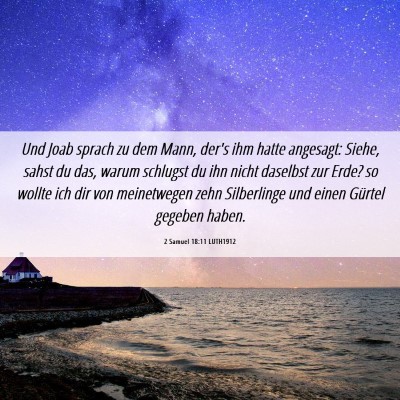 Picture 06 - 2 Samuel 18:11 LUTH1912 - Und Joab sprach zu dem Mann, der's ihm hatte - Bible Verse Picture