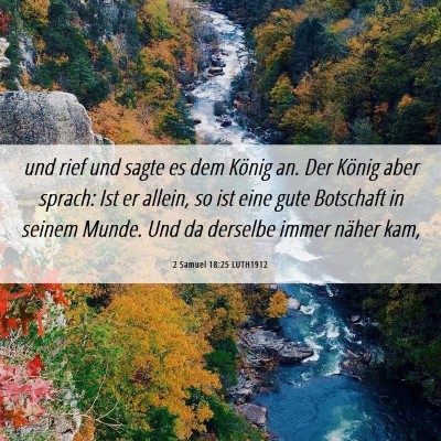Picture 06 - 2 Samuel 18:25 LUTH1912 - und rief und sagte es dem König an. Der König - Bible Verse Picture