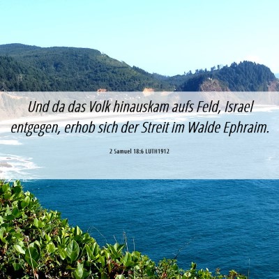 Picture 06 - 2 Samuel 18:6 LUTH1912 - Und da das Volk hinauskam aufs Feld, Israel - Bible Verse Picture