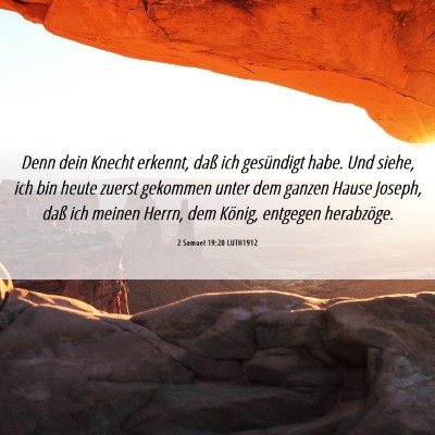 Picture 06 - 2 Samuel 19:20 LUTH1912 - Denn dein Knecht erkennt, daß ich gesündigt - Bible Verse Picture