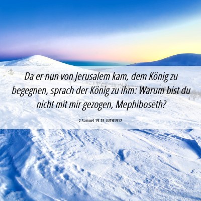 Picture 06 - 2 Samuel 19:25 LUTH1912 - Da er nun von Jerusalem kam, dem König zu - Bible Verse Picture
