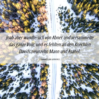 Picture 06 - 2 Samuel 2:30 LUTH1912 - Joab aber wandte sich von Abner und versammelte - Bible Verse Picture