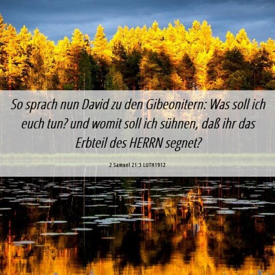 Picture 06 - 2 Samuel 21:3 LUTH1912 - So sprach nun David zu den Gibeonitern: Was soll - Bible Verse Picture