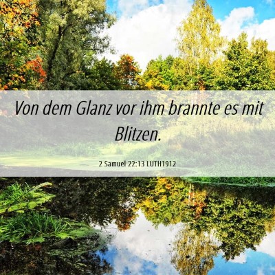 Picture 06 - 2 Samuel 22:13 LUTH1912 - Von dem Glanz vor ihm brannte es mit - Bible Verse Picture