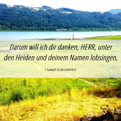 Picture 06 - 2 Samuel 22:50 LUTH1912 - Darum will ich dir danken, HERR, unter den Heiden - Bible Verse Picture