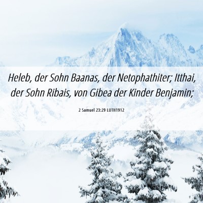 Picture 06 - 2 Samuel 23:29 LUTH1912 - Heleb, der Sohn Baanas, der Netophathiter; - Bible Verse Picture