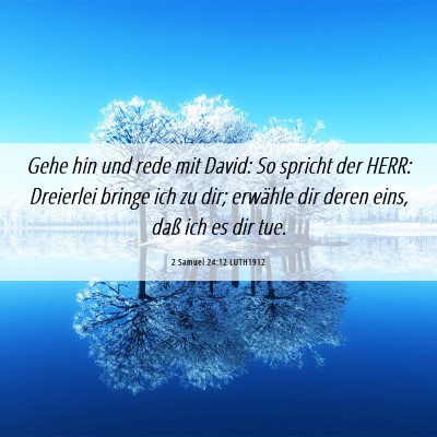 Picture 06 - 2 Samuel 24:12 LUTH1912 - Gehe hin und rede mit David: So spricht der HERR: - Bible Verse Picture