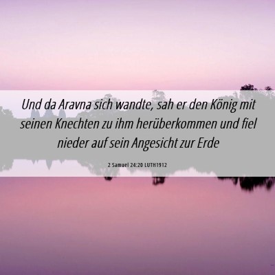 Picture 06 - 2 Samuel 24:20 LUTH1912 - Und da Aravna sich wandte, sah er den König mit - Bible Verse Picture