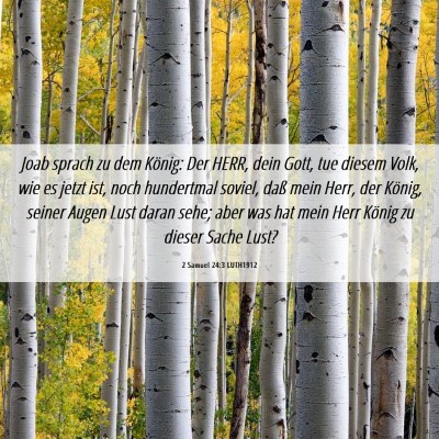 Picture 06 - 2 Samuel 24:3 LUTH1912 - Joab sprach zu dem König: Der HERR, dein Gott, - Bible Verse Picture
