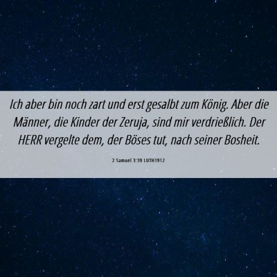 Picture 06 - 2 Samuel 3:39 LUTH1912 - Ich aber bin noch zart und erst gesalbt zum - Bible Verse Picture