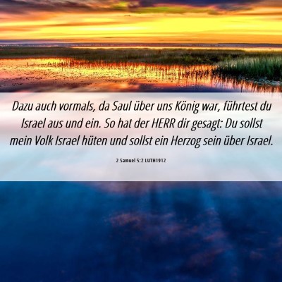 Picture 06 - 2 Samuel 5:2 LUTH1912 - Dazu auch vormals, da Saul über uns König war, - Bible Verse Picture
