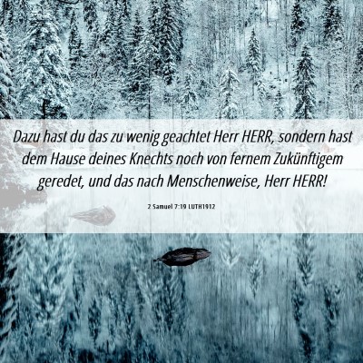 Picture 06 - 2 Samuel 7:19 LUTH1912 - Dazu hast du das zu wenig geachtet Herr HERR, - Bible Verse Picture
