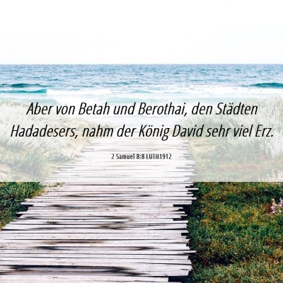 Picture 06 - 2 Samuel 8:8 LUTH1912 - Aber von Betah und Berothai, den Städten - Bible Verse Picture