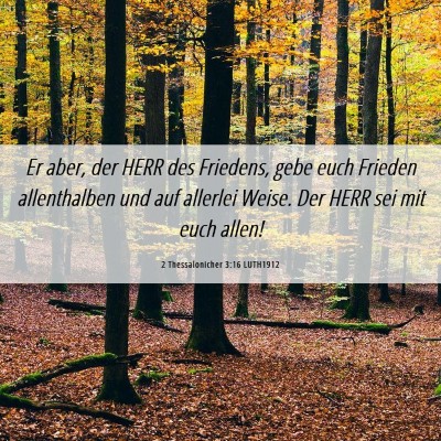 Picture 06 - 2 Thessalonicher 3:16 LUTH1912 - Er aber, der HERR des Friedens, gebe euch Frieden - Bible Verse Picture