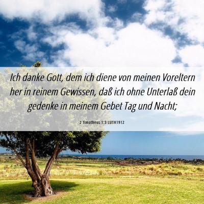 Picture 06 - 2 Timotheus 1:3 LUTH1912 - Ich danke Gott, dem ich diene von meinen - Bible Verse Picture