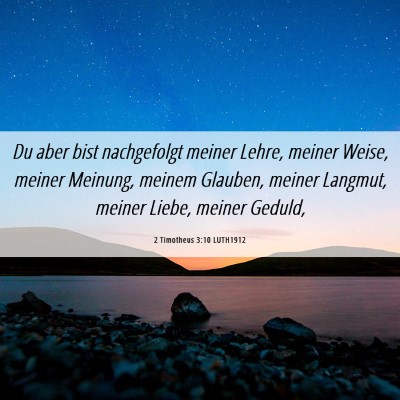 Picture 06 - 2 Timotheus 3:10 LUTH1912 - Du aber bist nachgefolgt meiner Lehre, meiner - Bible Verse Picture