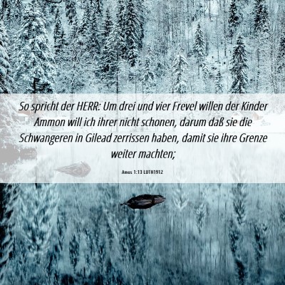 Picture 06 - Amos 1:13 LUTH1912 - So spricht der HERR: Um drei und vier Frevel - Bible Verse Picture