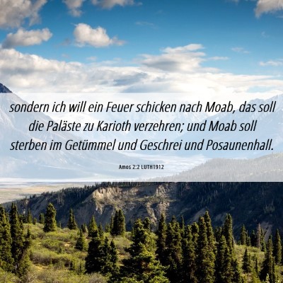 Picture 06 - Amos 2:2 LUTH1912 - sondern ich will ein Feuer schicken nach Moab, - Bible Verse Picture