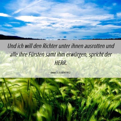 Picture 06 - Amos 2:3 LUTH1912 - Und ich will den Richter unter ihnen ausrotten - Bible Verse Picture