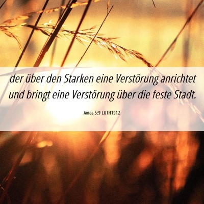 Picture 06 - Amos 5:9 LUTH1912 - der über den Starken eine Verstörung anrichtet - Bible Verse Picture