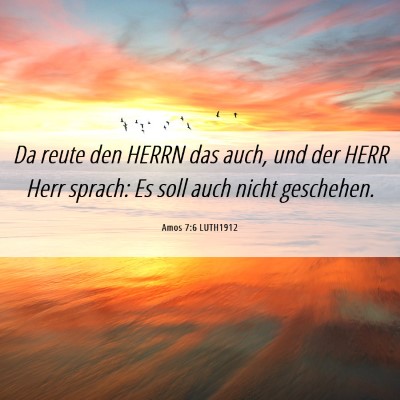 Picture 06 - Amos 7:6 LUTH1912 - Da reute den HERRN das auch, und der HERR Herr - Bible Verse Picture