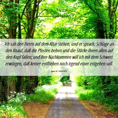 Picture 06 - Amos 9:1 LUTH1912 - Ich sah den Herrn auf dem Altar stehen, und er - Bible Verse Picture