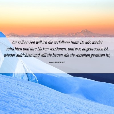 Picture 06 - Amos 9:11 LUTH1912 - Zur selben Zeit will ich die zerfallene Hütte - Bible Verse Picture