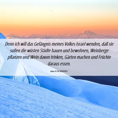 Picture 06 - Amos 9:14 LUTH1912 - Denn ich will das Gefängnis meines Volkes Israel - Bible Verse Picture