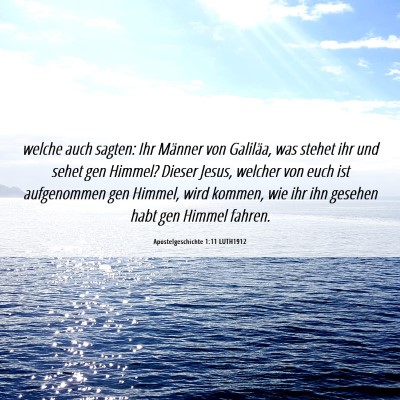 Picture 06 - Apostelgeschichte 1:11 LUTH1912 - welche auch sagten: Ihr Männer von Galiläa, was - Bible Verse Picture