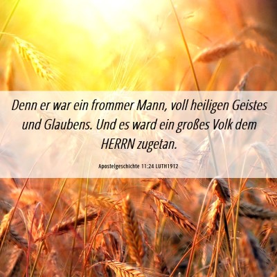 Picture 06 - Apostelgeschichte 11:24 LUTH1912 - Denn er war ein frommer Mann, voll heiligen - Bible Verse Picture