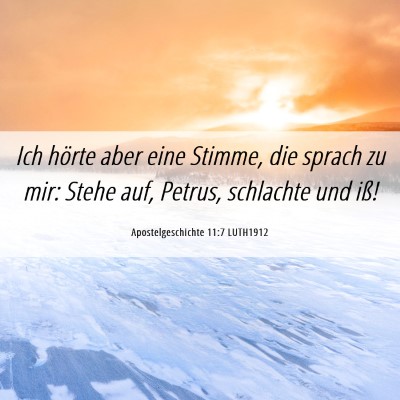 Picture 06 - Apostelgeschichte 11:7 LUTH1912 - Ich hörte aber eine Stimme, die sprach zu mir: - Bible Verse Picture