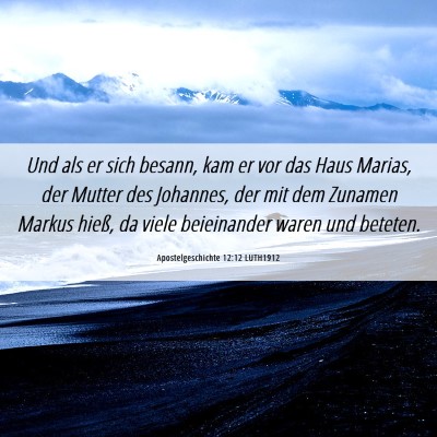 Picture 06 - Apostelgeschichte 12:12 LUTH1912 - Und als er sich besann, kam er vor das Haus - Bible Verse Picture