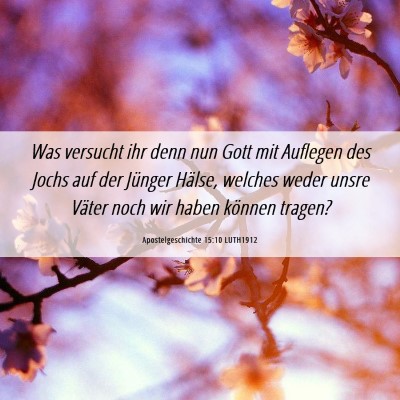 Picture 06 - Apostelgeschichte 15:10 LUTH1912 - Was versucht ihr denn nun Gott mit Auflegen des - Bible Verse Picture