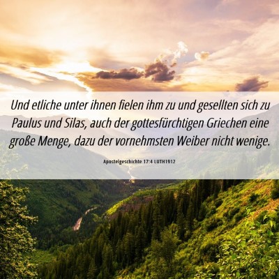 Picture 06 - Apostelgeschichte 17:4 LUTH1912 - Und etliche unter ihnen fielen ihm zu und - Bible Verse Picture