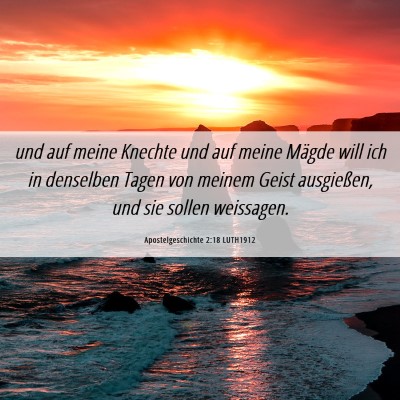 Picture 06 - Apostelgeschichte 2:18 LUTH1912 - und auf meine Knechte und auf meine Mägde will - Bible Verse Picture