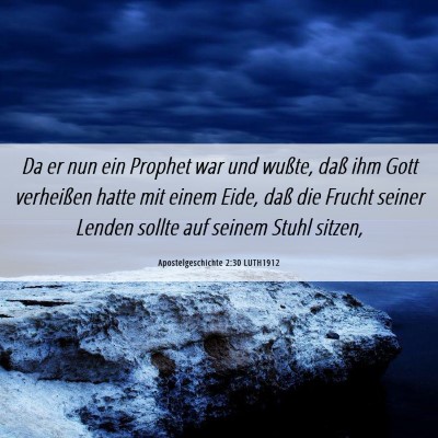 Picture 06 - Apostelgeschichte 2:30 LUTH1912 - Da er nun ein Prophet war und wußte, daß ihm - Bible Verse Picture