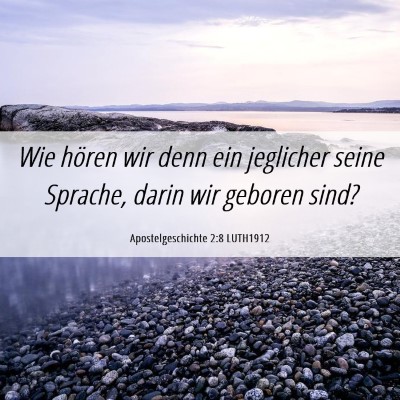 Picture 06 - Apostelgeschichte 2:8 LUTH1912 - Wie hören wir denn ein jeglicher seine Sprache, - Bible Verse Picture