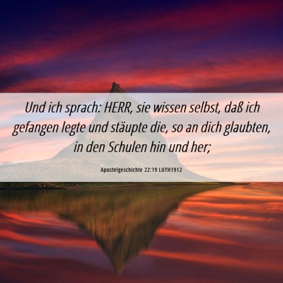 Picture 06 - Apostelgeschichte 22:19 LUTH1912 - Und ich sprach: HERR, sie wissen selbst, daß ich - Bible Verse Picture