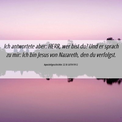 Picture 06 - Apostelgeschichte 22:8 LUTH1912 - Ich antwortete aber: HERR, wer bist du? Und er - Bible Verse Picture