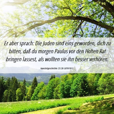 Picture 06 - Apostelgeschichte 23:20 LUTH1912 - Er aber sprach: Die Juden sind eins geworden, - Bible Verse Picture