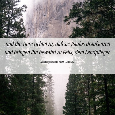 Picture 06 - Apostelgeschichte 23:24 LUTH1912 - und die Tiere richtet zu, daß sie Paulus - Bible Verse Picture