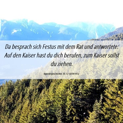 Picture 06 - Apostelgeschichte 25:12 LUTH1912 - Da besprach sich Festus mit dem Rat und - Bible Verse Picture