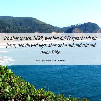 Picture 06 - Apostelgeschichte 26:15 LUTH1912 - Ich aber sprach: HERR, wer bist du? Er sprach: - Bible Verse Picture