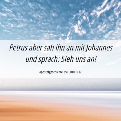 Picture 06 - Apostelgeschichte 3:4 LUTH1912 - Petrus aber sah ihn an mit Johannes und sprach: - Bible Verse Picture
