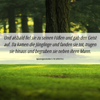 Picture 06 - Apostelgeschichte 5:10 LUTH1912 - Und alsbald fiel sie zu seinen Füßen und gab - Bible Verse Picture
