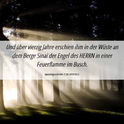 Picture 06 - Apostelgeschichte 7:30 LUTH1912 - Und über vierzig Jahre erschien ihm in der - Bible Verse Picture
