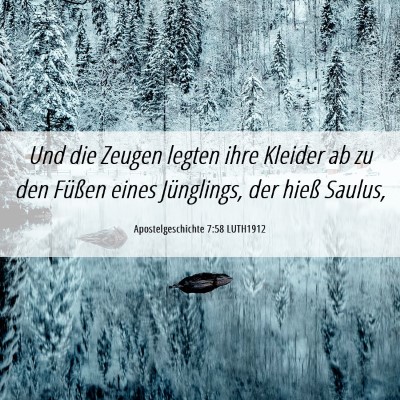 Picture 06 - Apostelgeschichte 7:58 LUTH1912 - Und die Zeugen legten ihre Kleider ab zu den - Bible Verse Picture